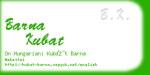 barna kubat business card